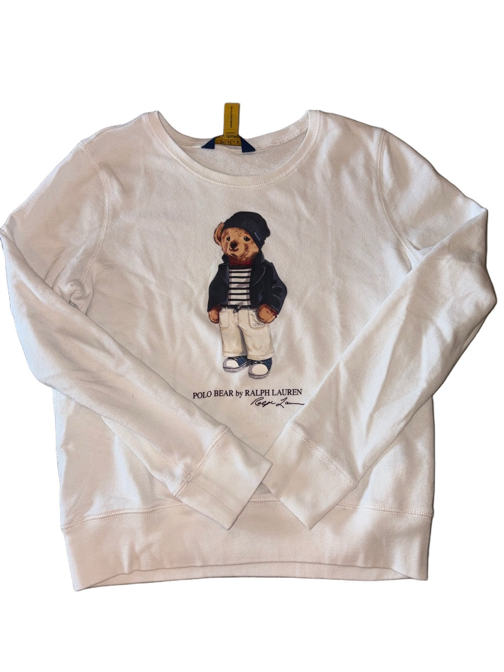 Polo Ralph Lauren Kids White Polo Bear Graphic Sweatshirt L 12-14